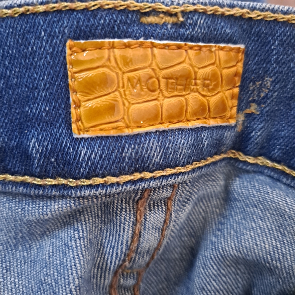 Mother Dark Blue Tequila Truth Denim The Dropout Cotton Blend Jeans USA Size 28 - Picture 5 of 12